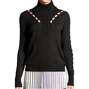 Elie Tahari Carmelo Turtleneck Sweater Black Size Medium